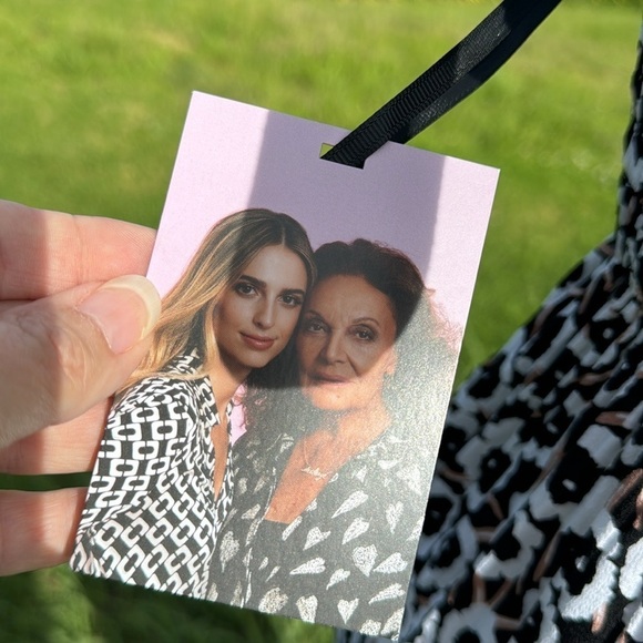 Diane von Furstenberg Target Smocked Tie Strap Neutral Poppy Midi Sundress Dress - Picture 10 of 11